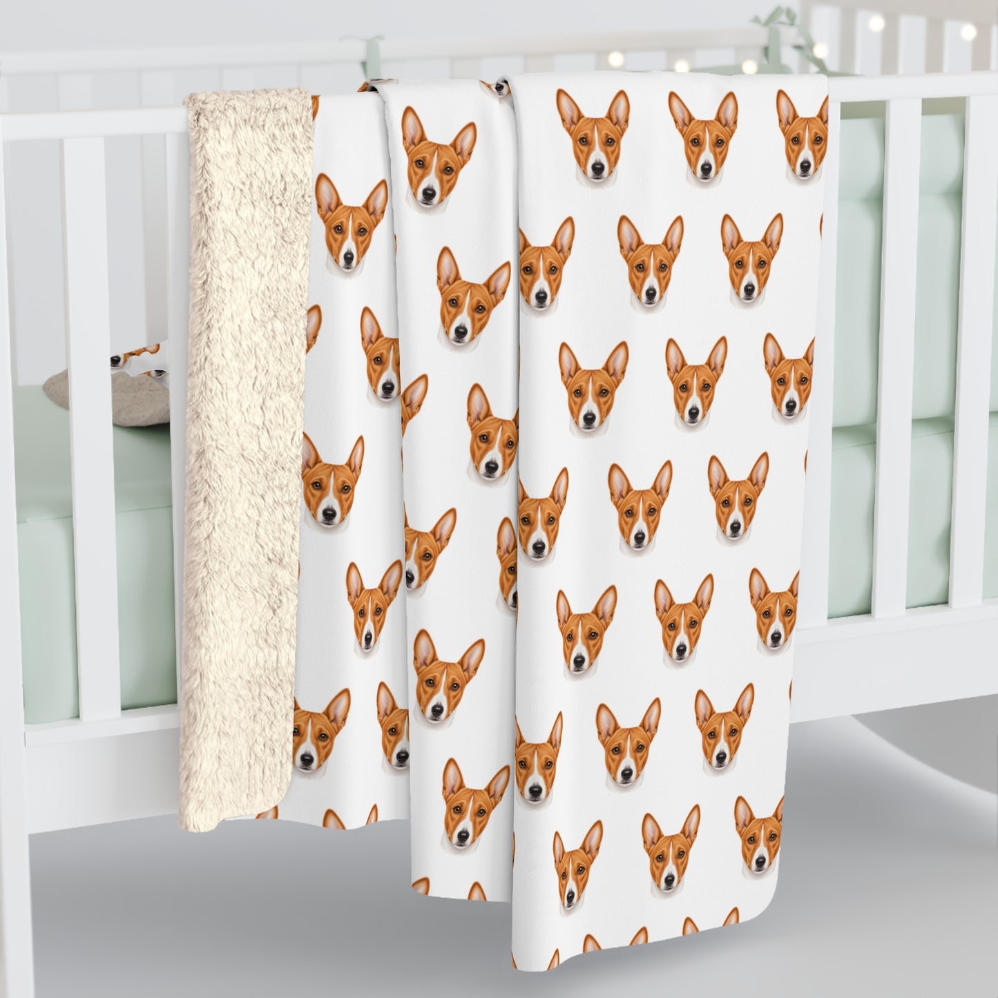 Basenji Sherpa Fleece Blanket - Dog Lover Gift