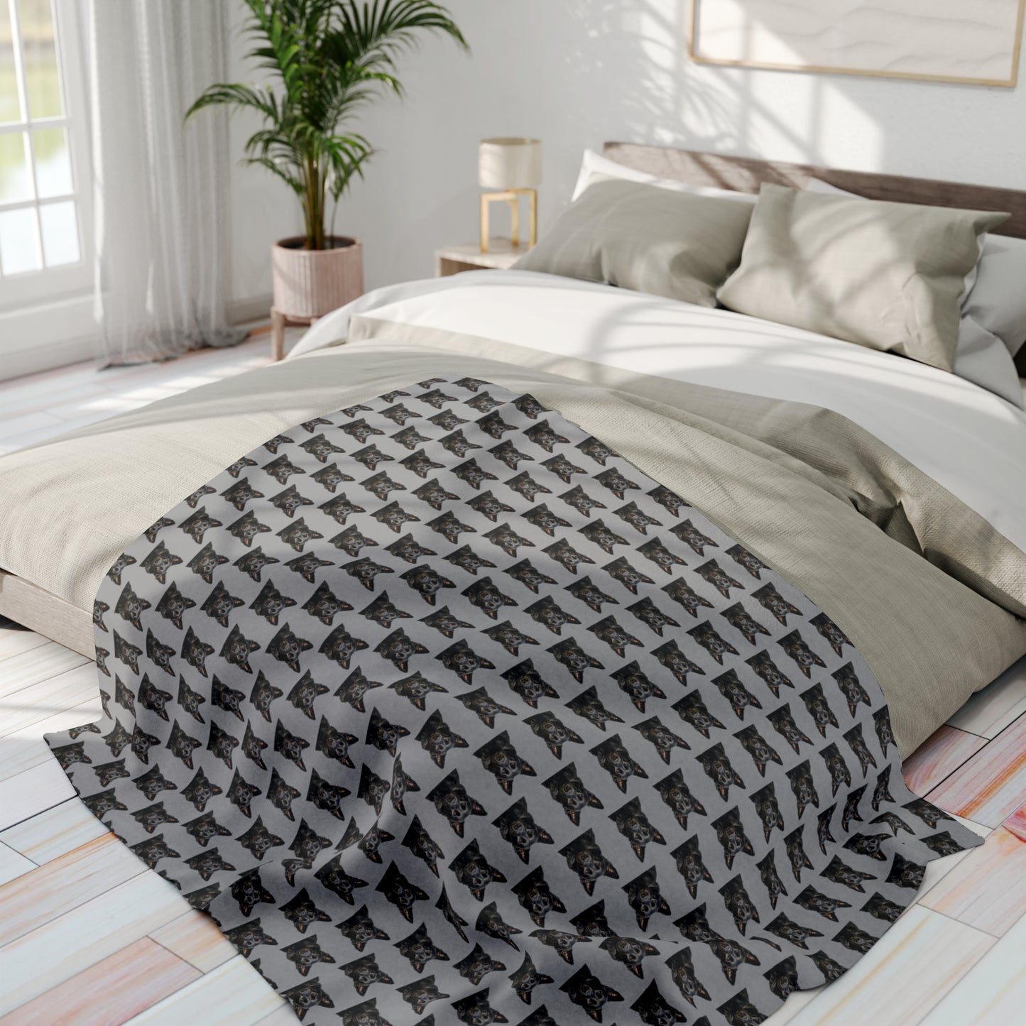 Black German Shepherd Arctic Fleece Blanket