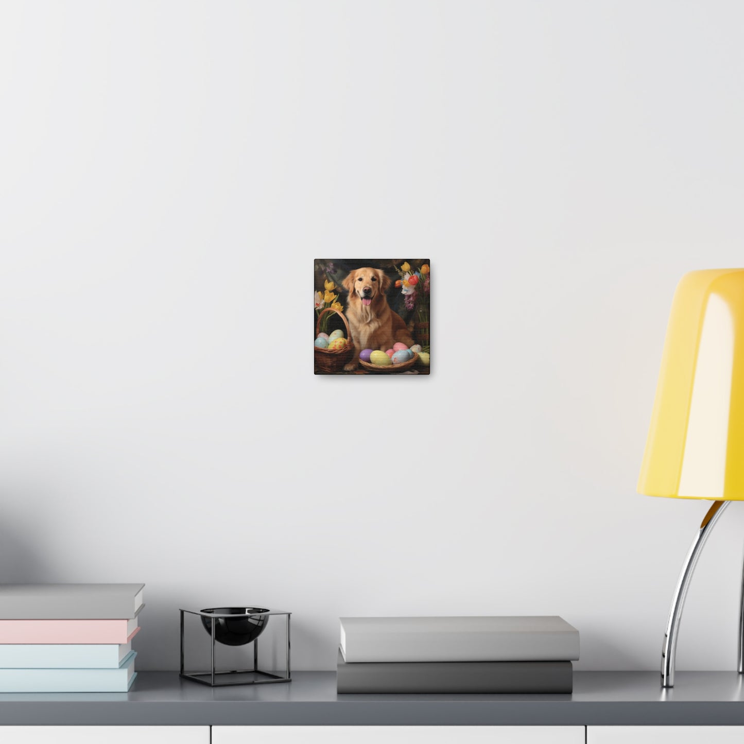 Golden Retriever Easter Wall Art - Spring Print - Canvas Gallery Wraps