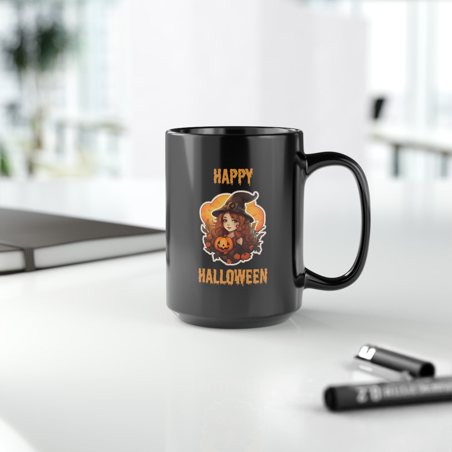 Happy Halloween Mug - 15oz Black Ceramic Mug