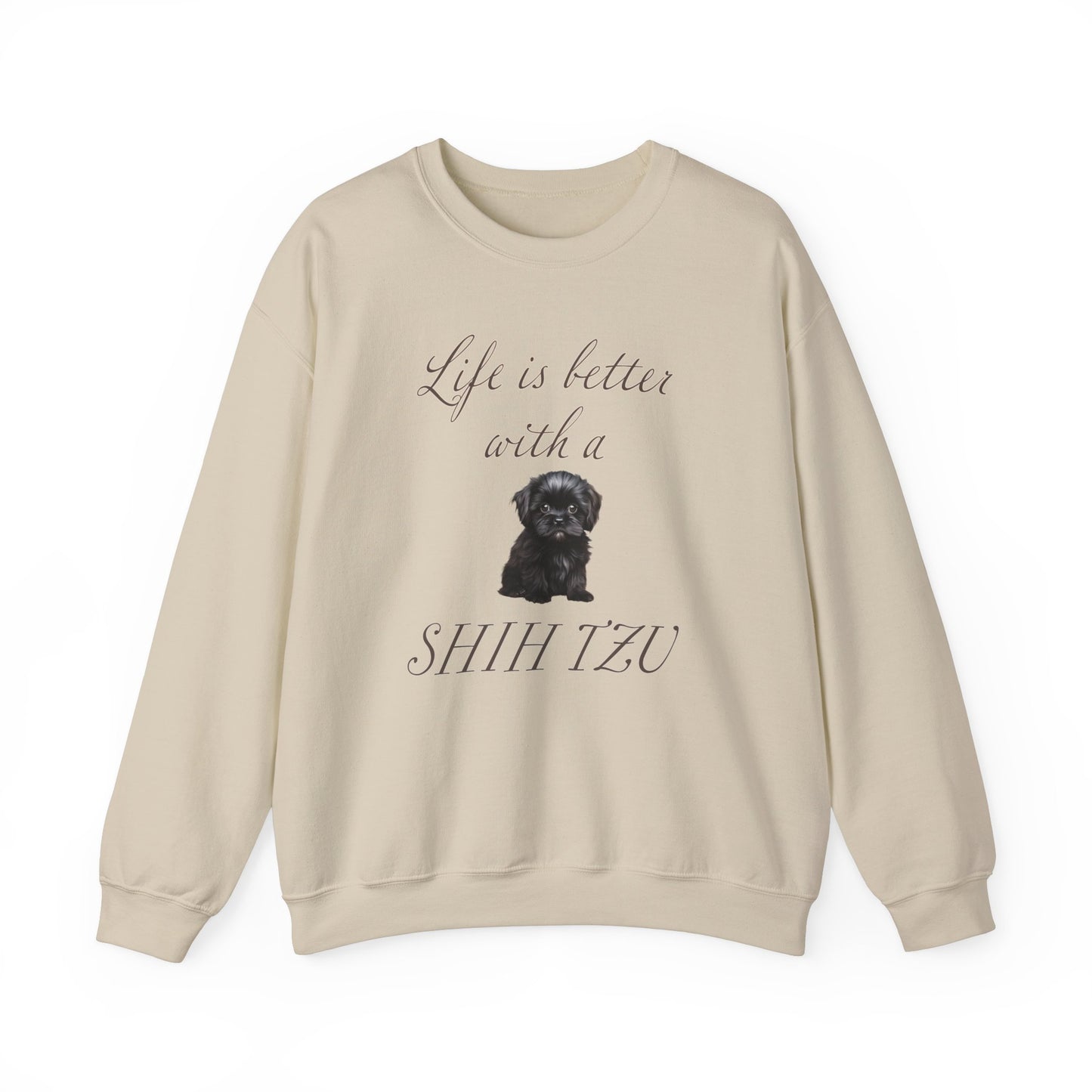 Life is Better with a Shih Tzu Unisex Heavy Blend™ Crewneck Sweatshirt