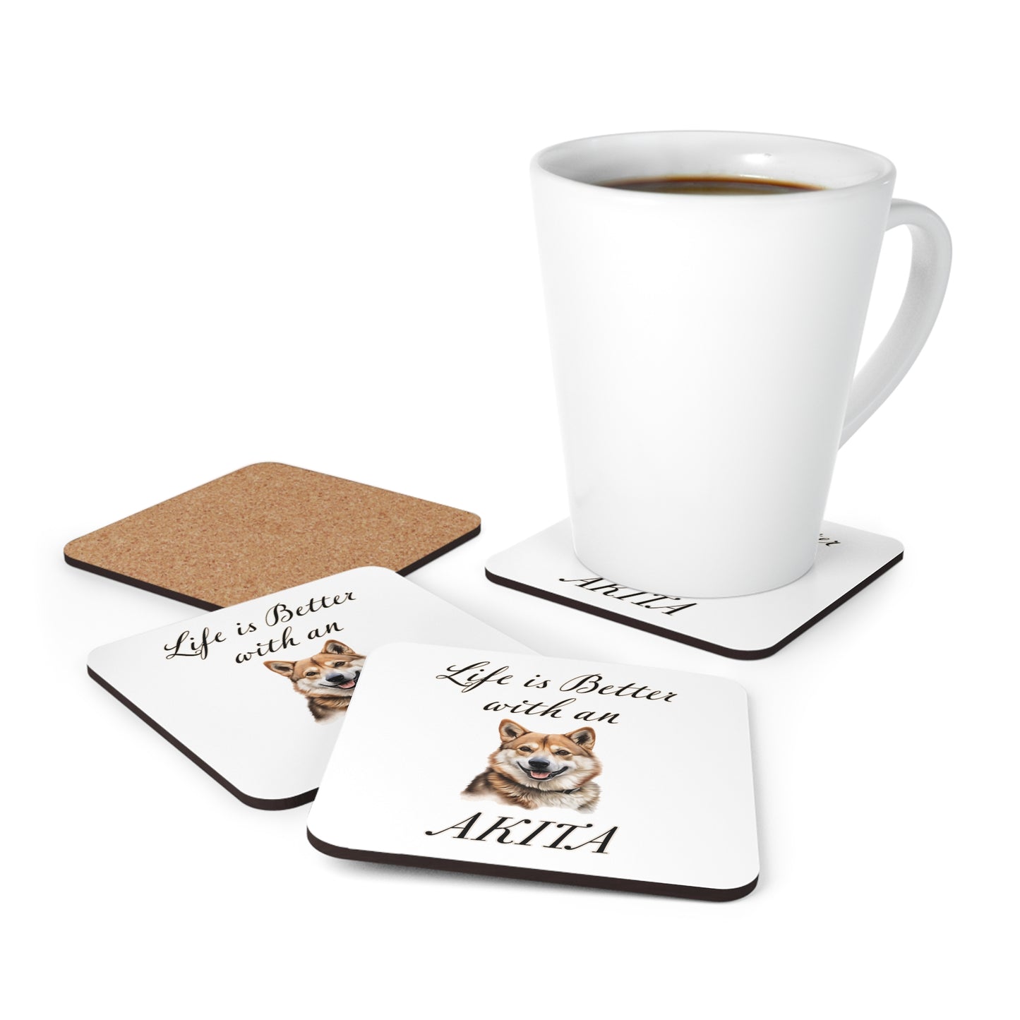 Akita Coaster Set - Corkwood