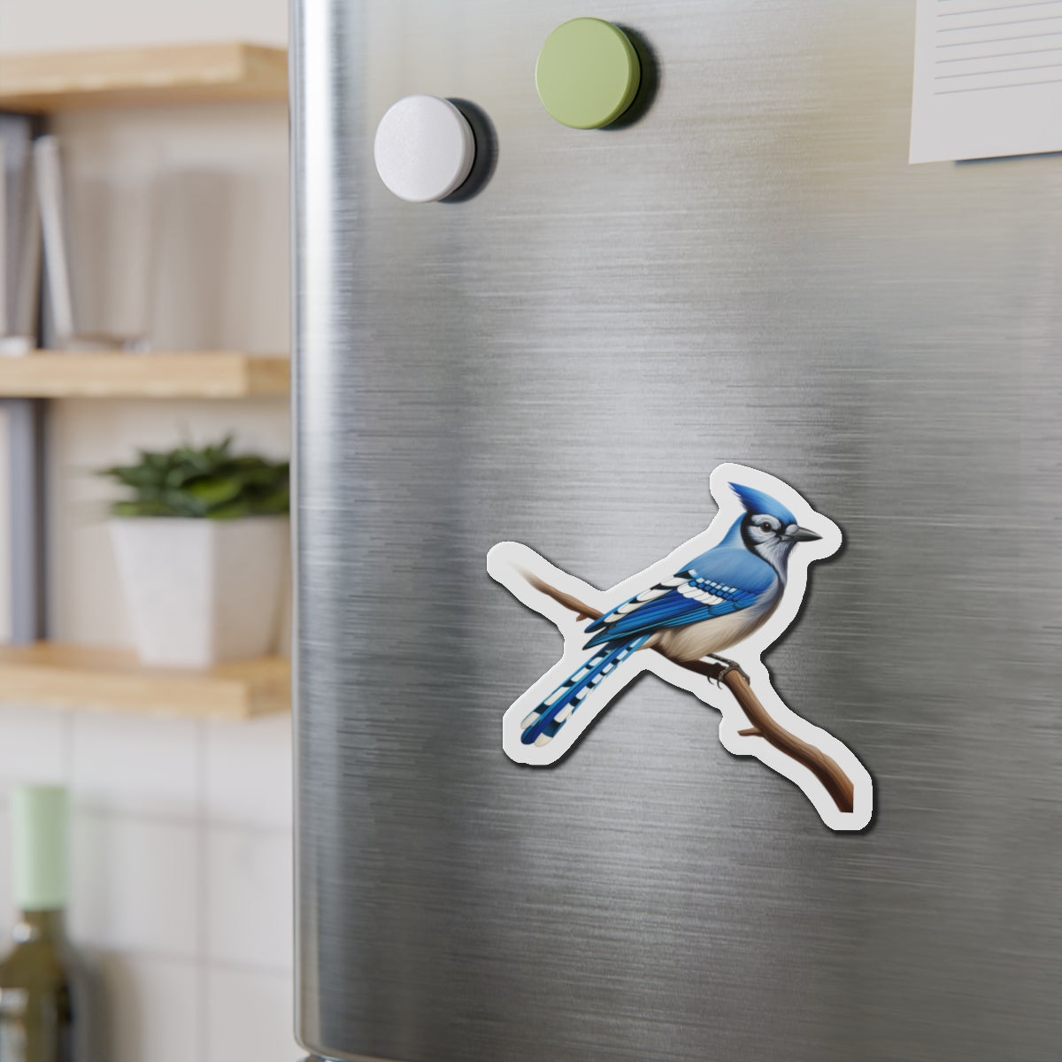 Blue Jay Magnet | Die Cut Bird Fridge Magnet | Bird Kitchen Decor | Bird Lover Magnet