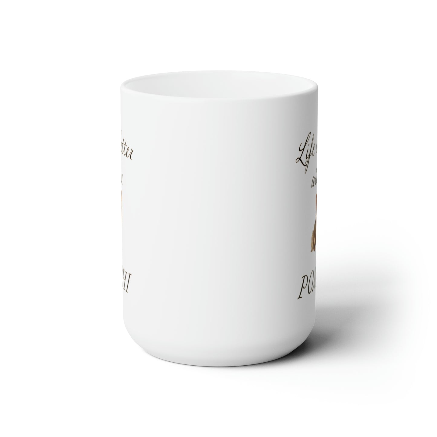 Life is Better with a Pomchi Mug 15oz, Gift for Dog Mom, Gift for Dog Dad