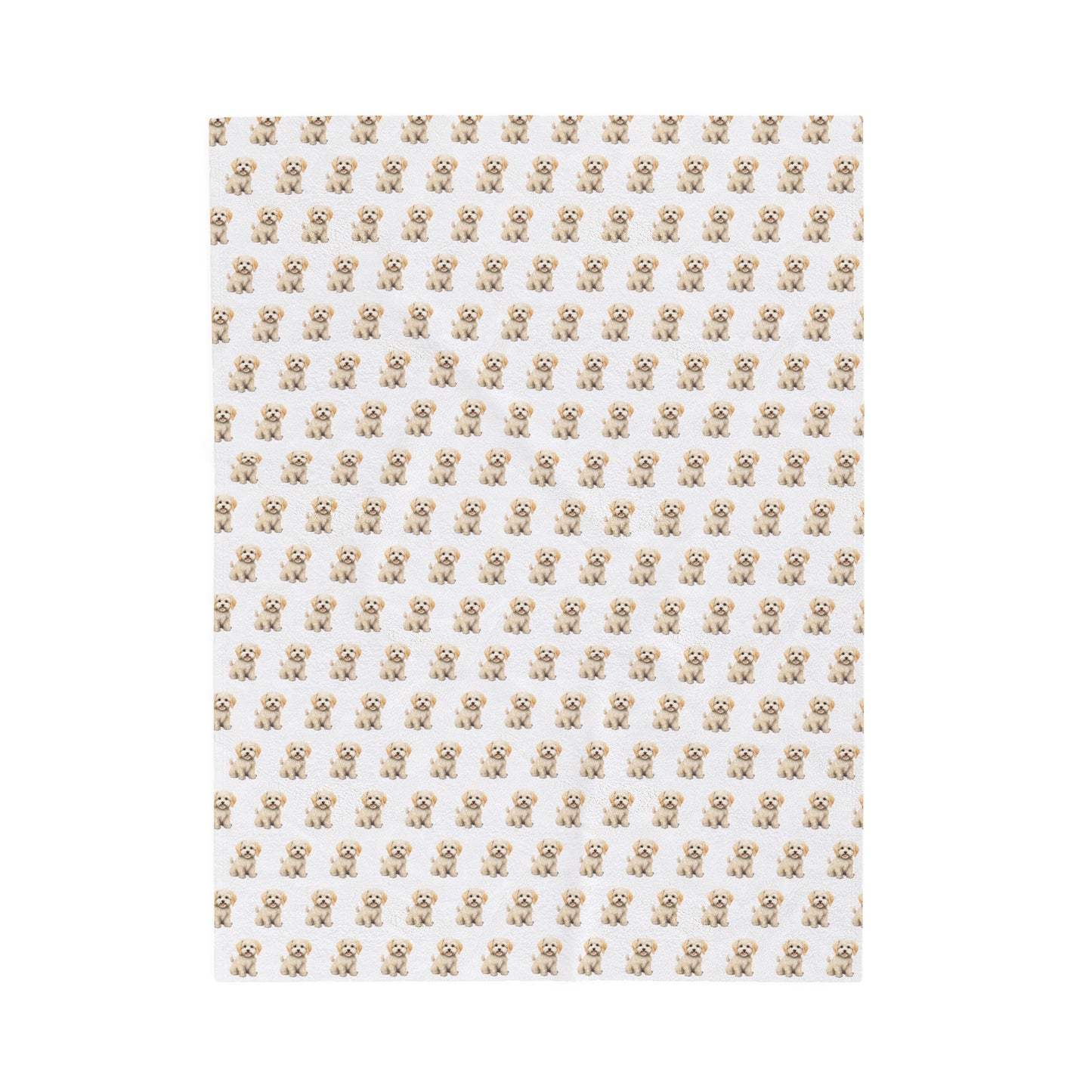 Maltipoo Velveteen Plush Blanket (White)
