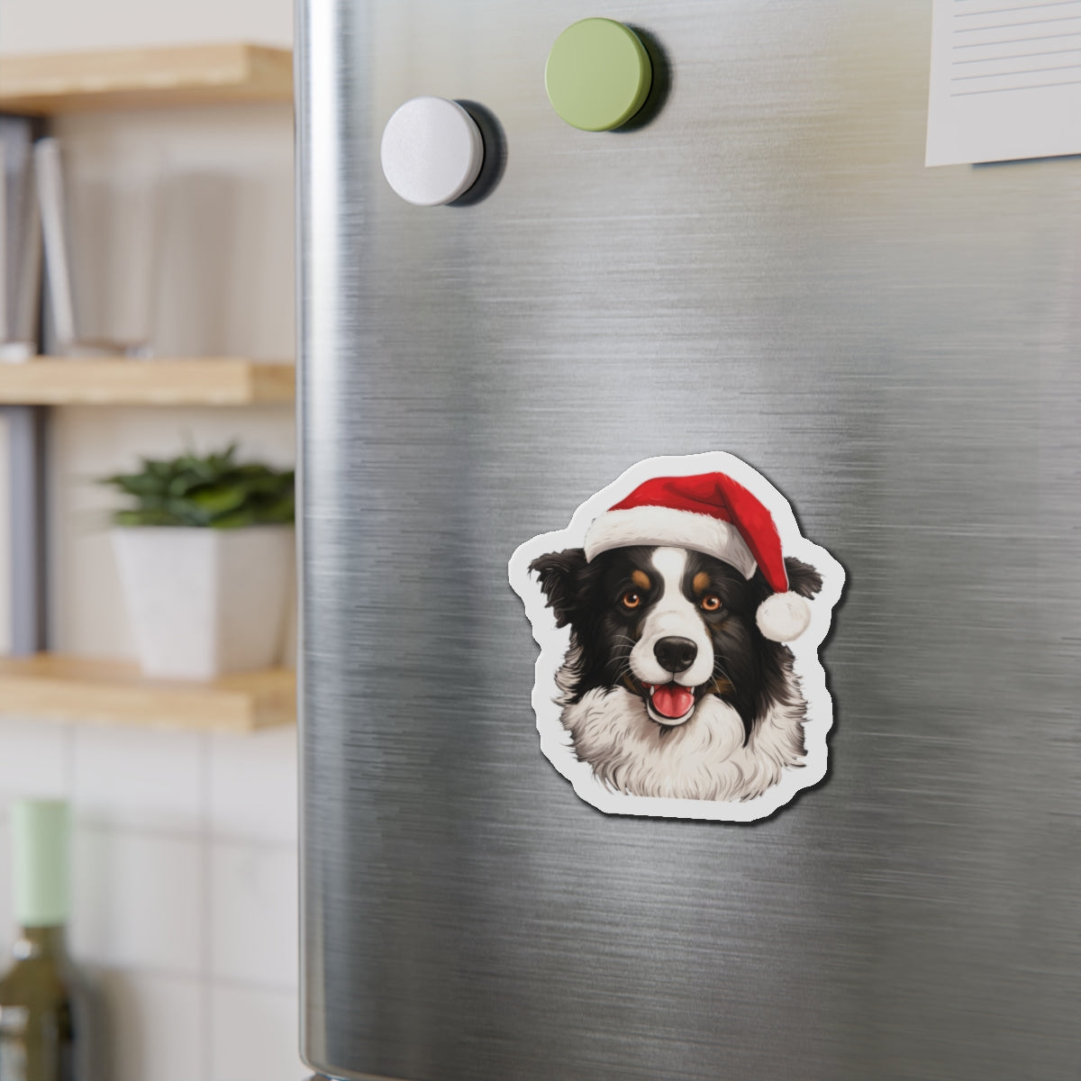 Christmas Collie Magnet - Die Cut