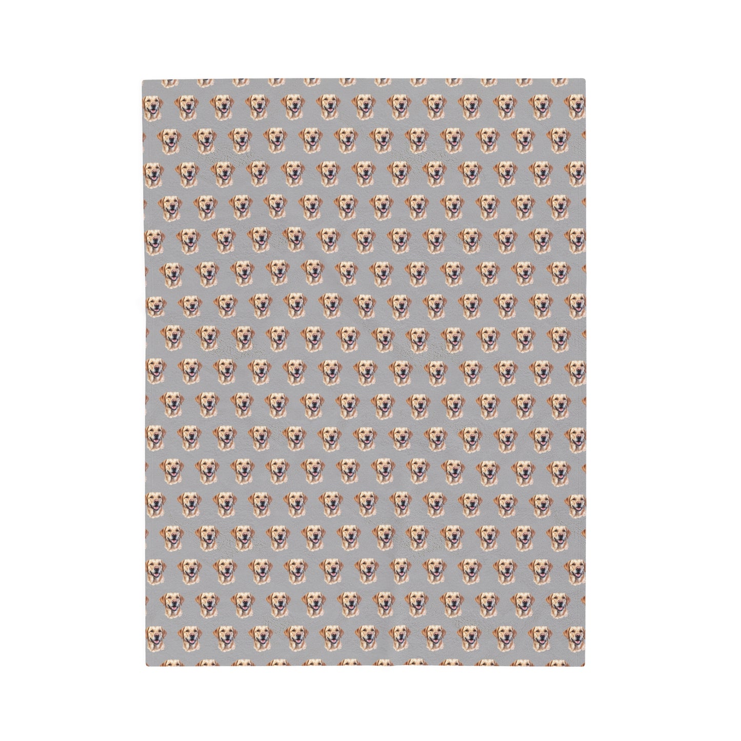 Labrador Retriever Velveteen Plush Blanket (Light Grey)