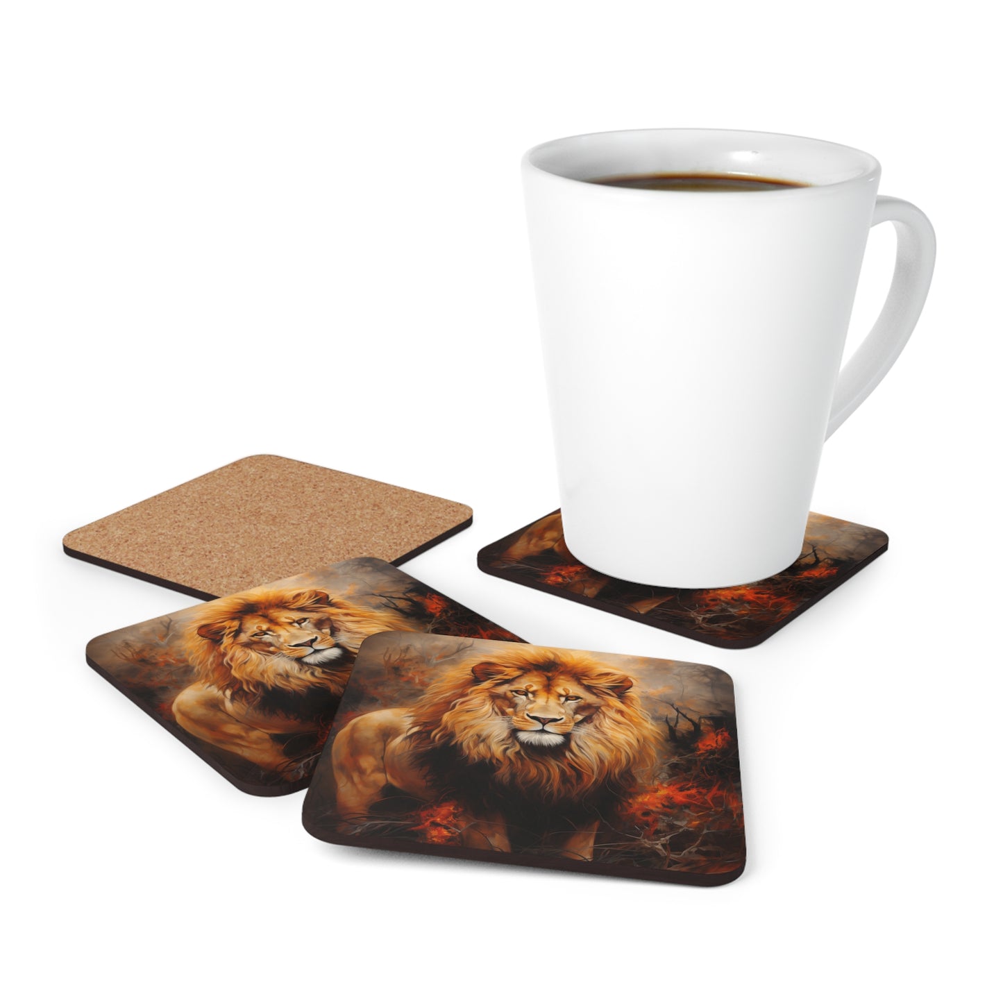 Lion Coaster Set - Corkwood