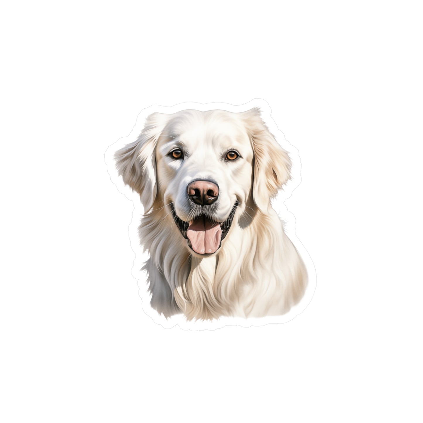 White Golden Retriever Sticker - Kiss-Cut Vinyl Decals