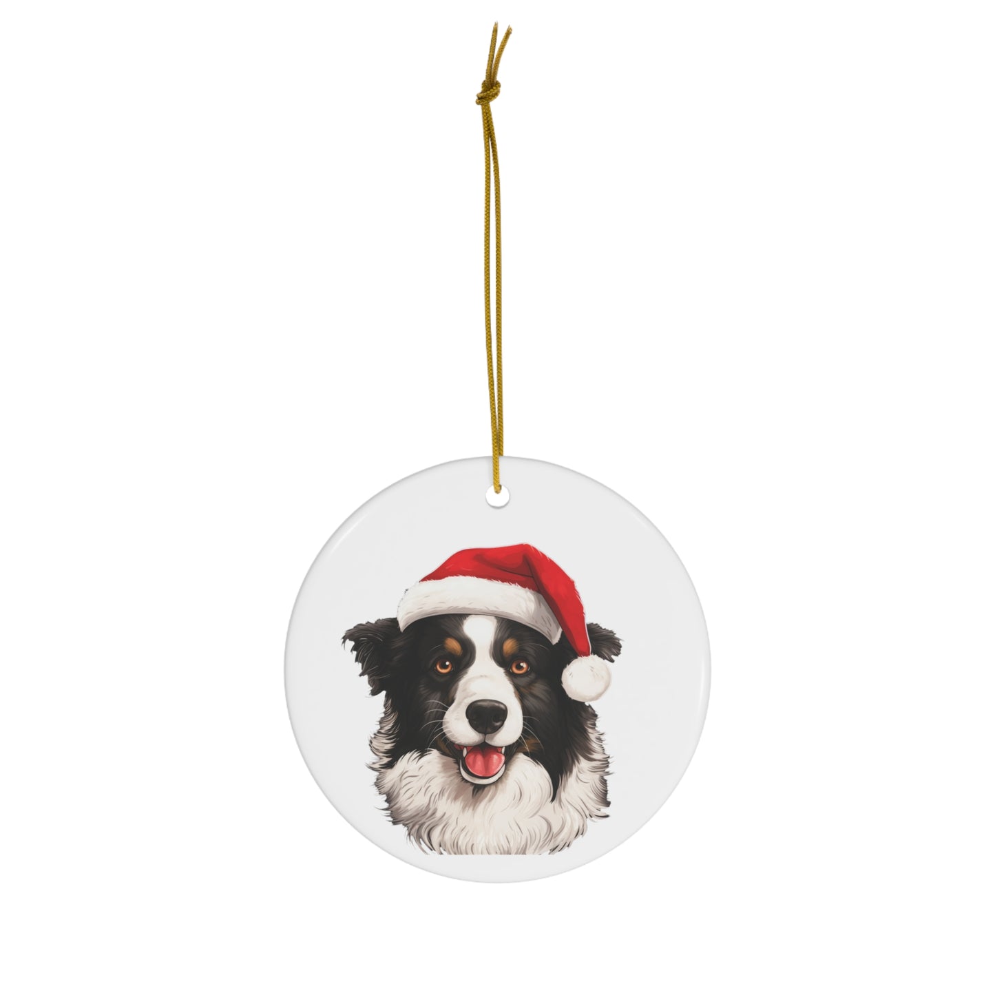 Border Collie Christmas Ornament - Ceramic