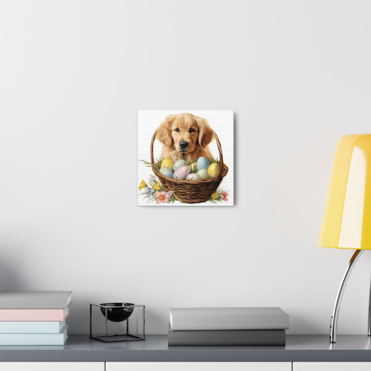 Golden Retriever Easter Wall Art - Spring Print - Canvas Gallery Wraps