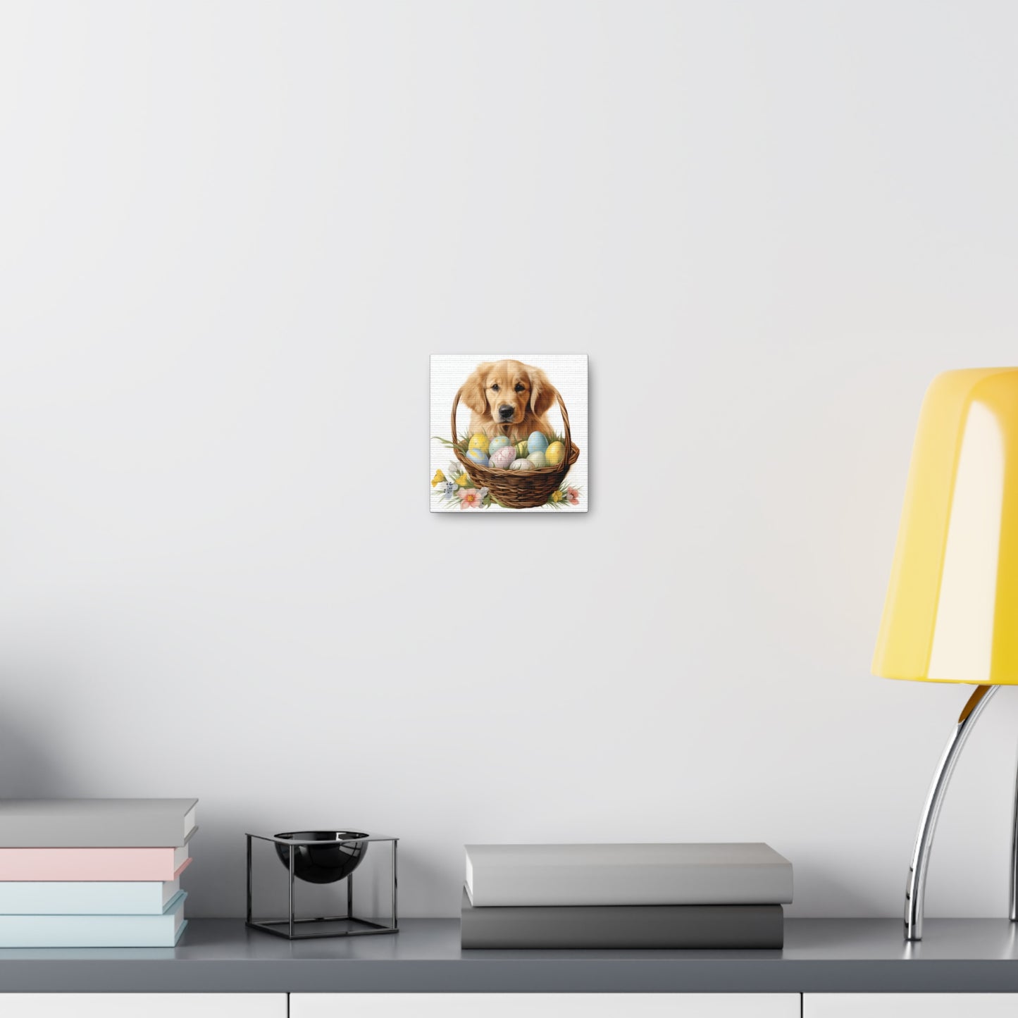 Golden Retriever Easter Wall Art - Spring Print - Canvas Gallery Wraps