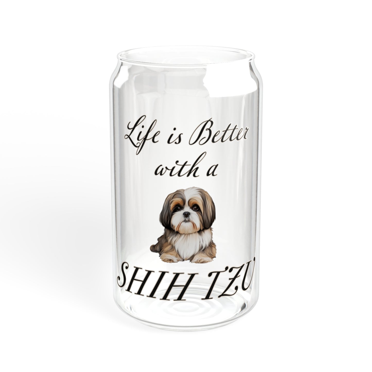 Shih Tzu Sipper Glass, 16oz