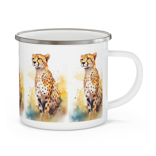 Cheetah Enamel Camping Mug