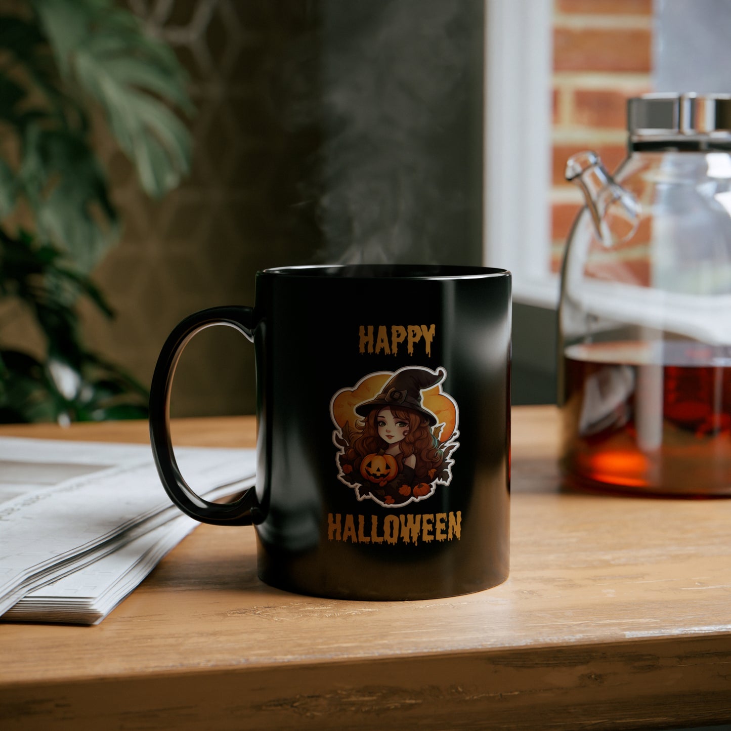 Happy Halloween Black Ceramic Mug 11 oz