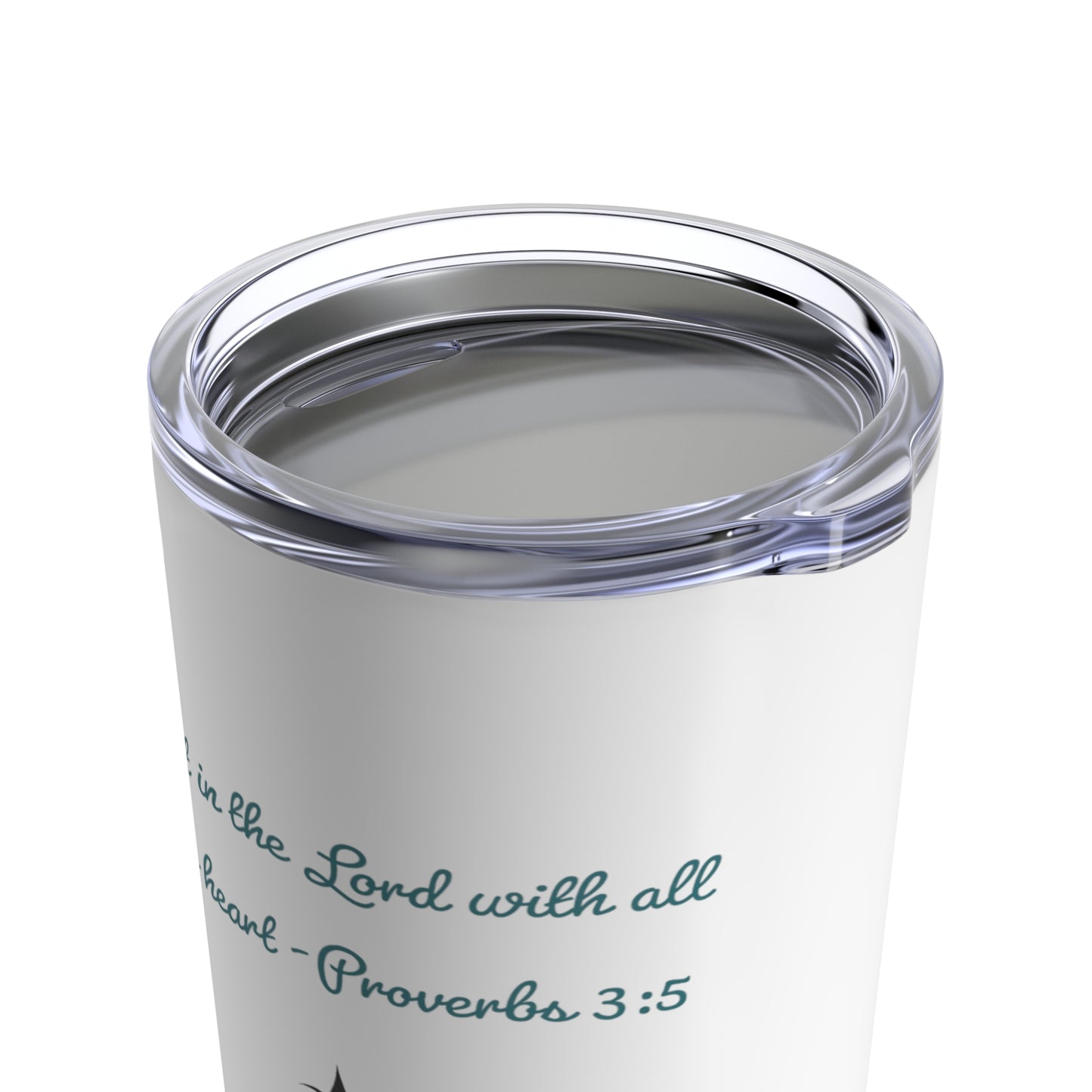 Trust in the Lord, White Stainless Steel Tumbler 20oz