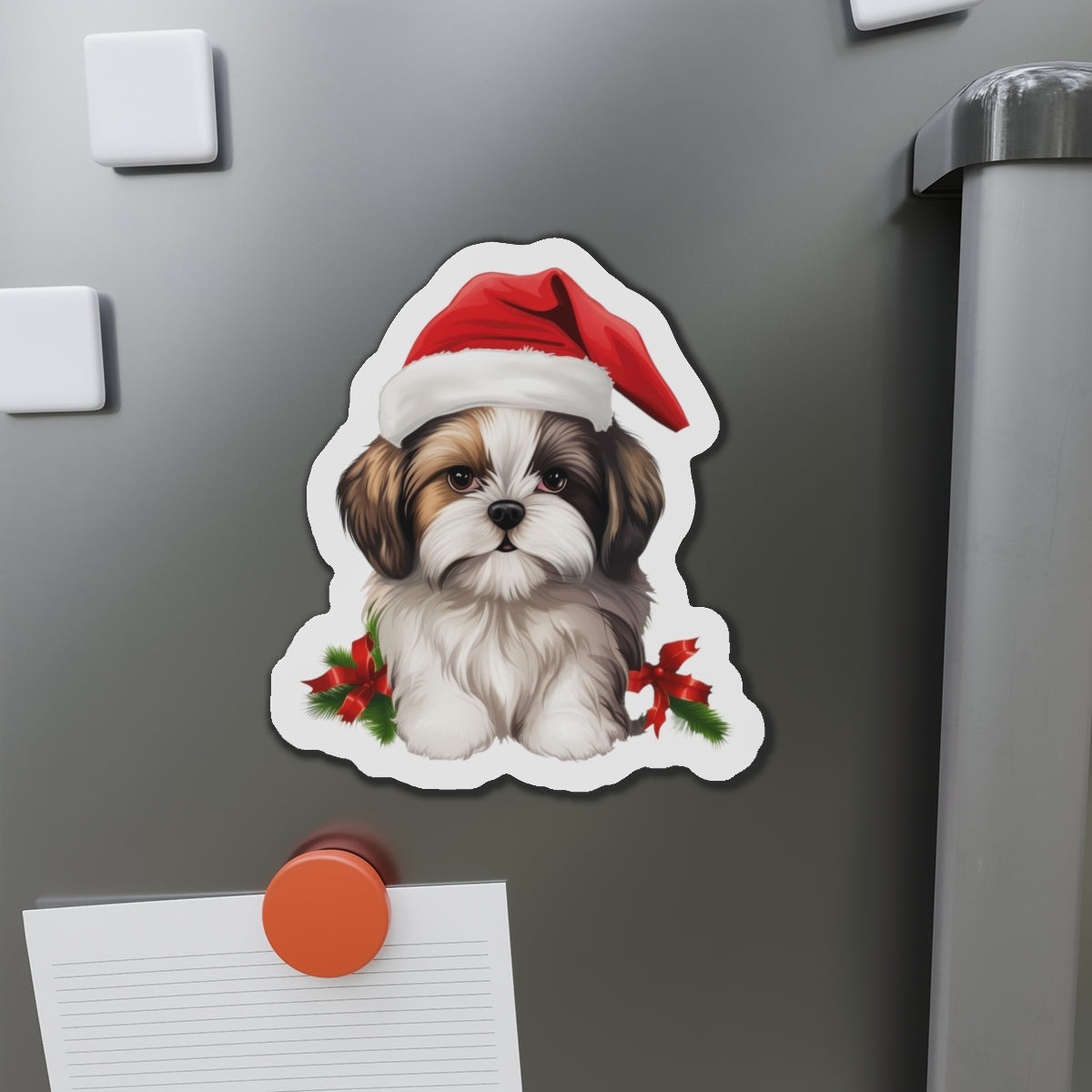 Christmas Shih Tzu Magnet - Die Cut