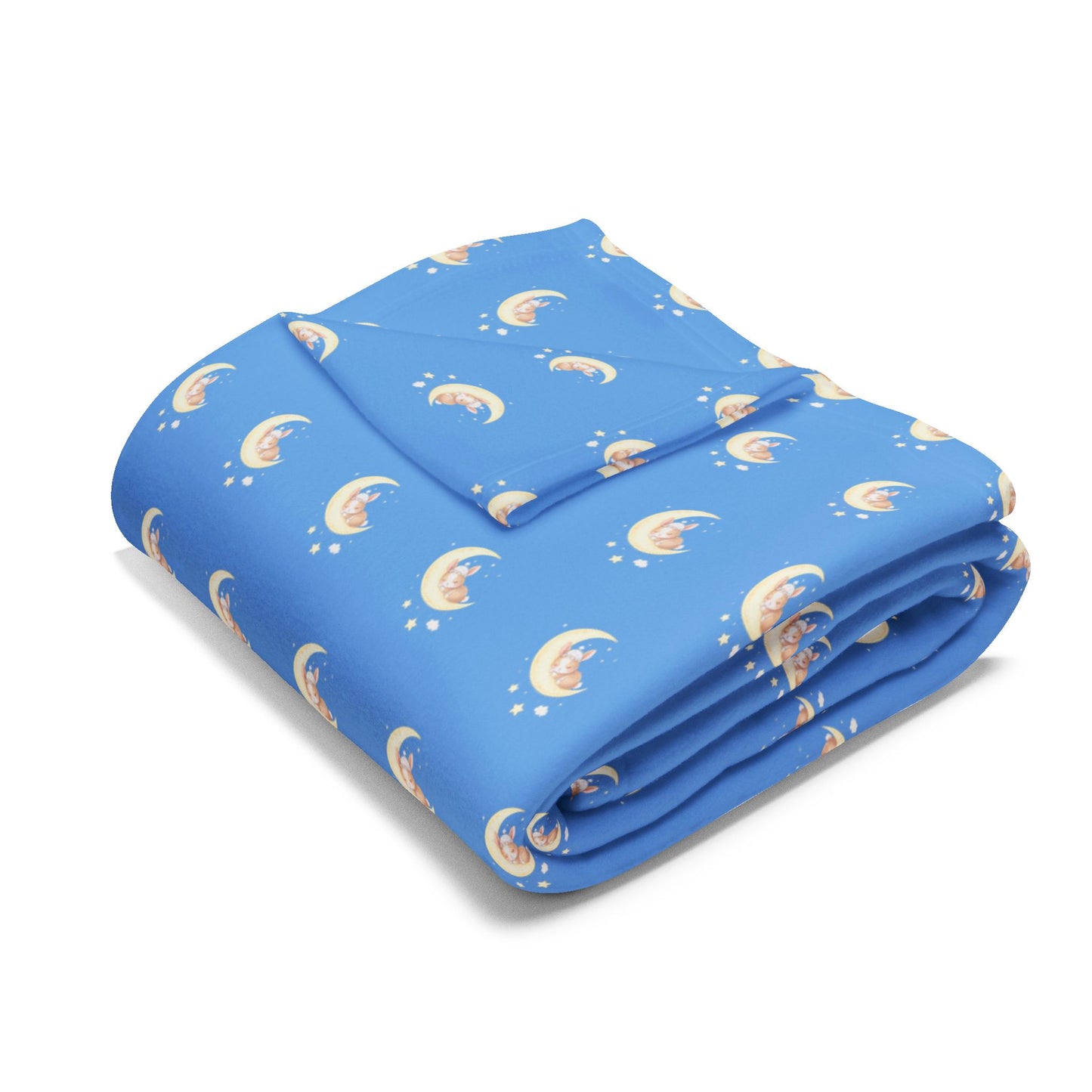 Fleece Blanket, cozy home decor, winter blanket, nursery decor, baby shower gift, cute bunny, moon design