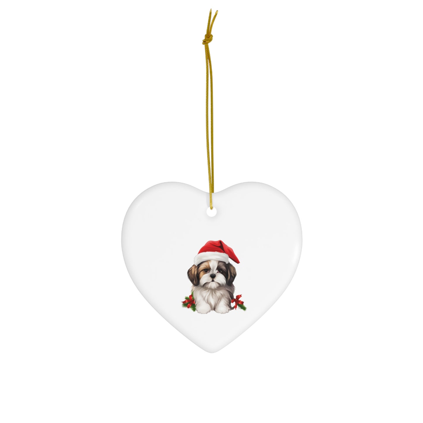 Shih Tzu Christmas Ornament - Ceramic