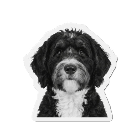 Bernedoodle Die-Cut Magnet - Bernese Mountain Dog and Poodle Mix, Cute Pet Gift, Fridge Decor, Animal Lover, Dog Mom, Puppy Art