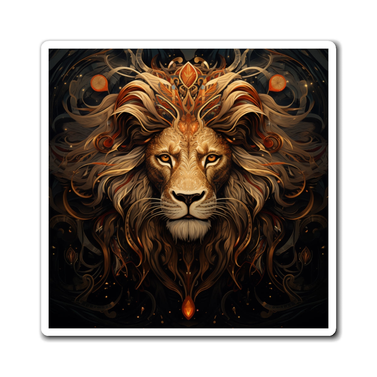 Lion Art Magnet (Square)