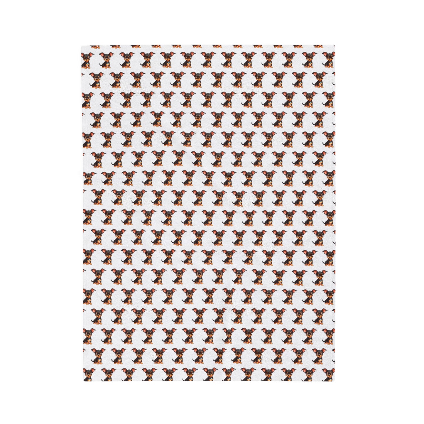 Chihuahua Velveteen Plush Blanket (White)