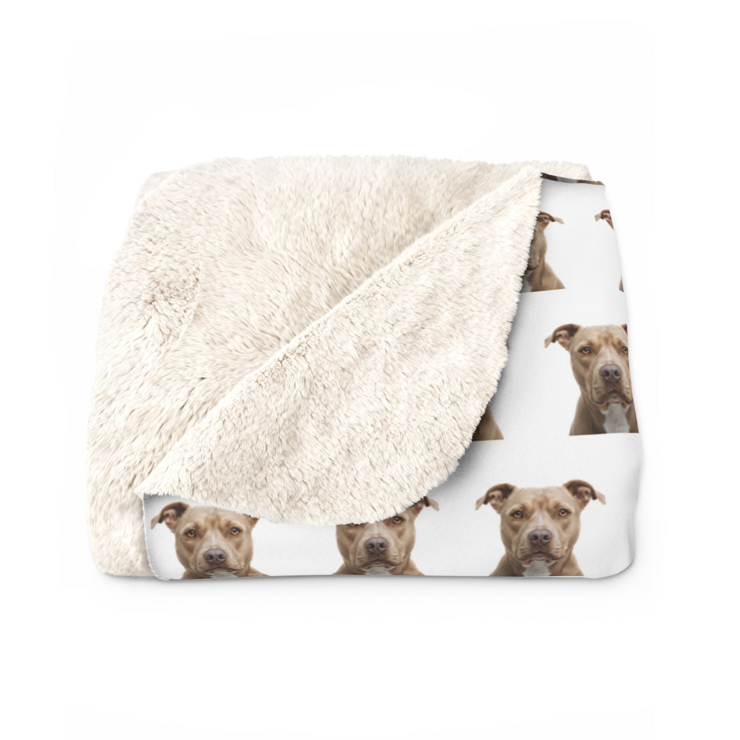 Sherpa Fleece Blanket - Pit Bull Design, Dog Lover Gift, Cozy Throw, Animal Print Decor, Pet Owner Present, Fuzzy Bedding