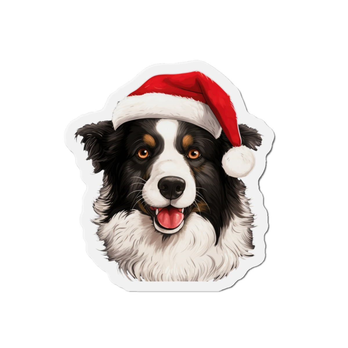 Christmas Collie Magnet - Die Cut