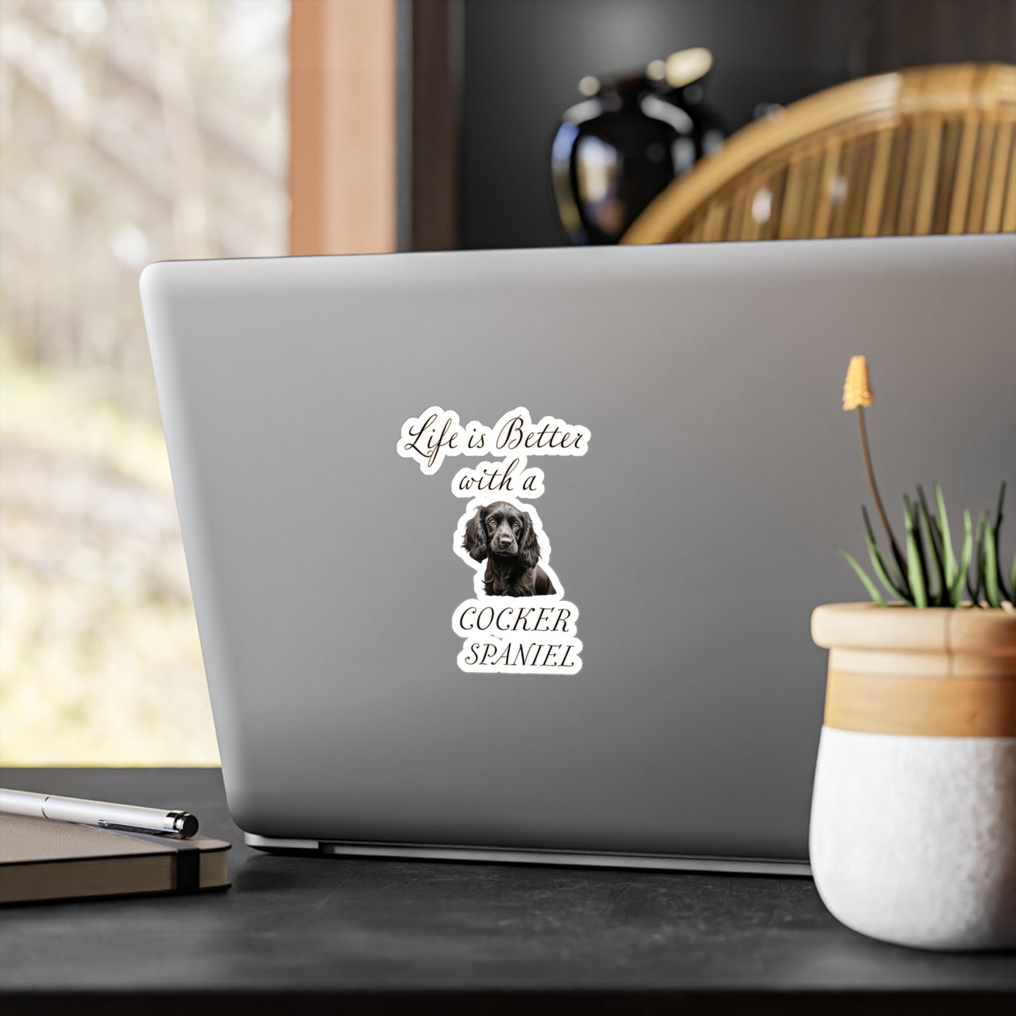 Black Cocker Spaniel Sticker - Kiss-Cut Vinyl Dog Decals