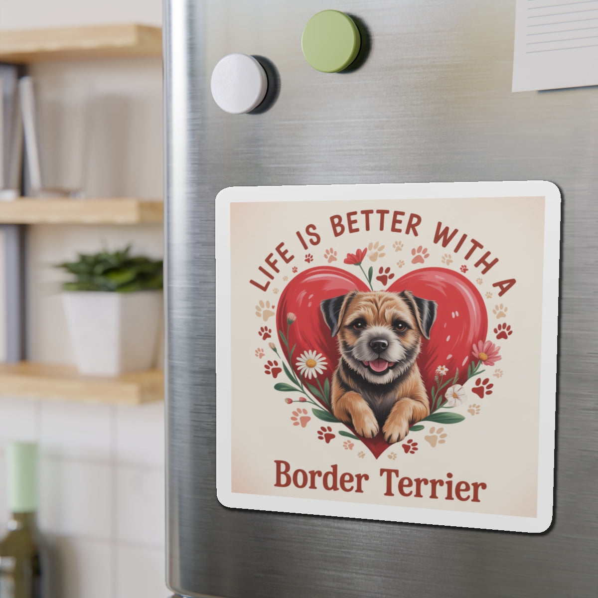 Border Terrier Die-Cut Magnet - Cute Dog Breed Refrigerator Magnet, Pet Lover Gift, Animal Decor, Fridge Decoration, Puppy Art Magnet