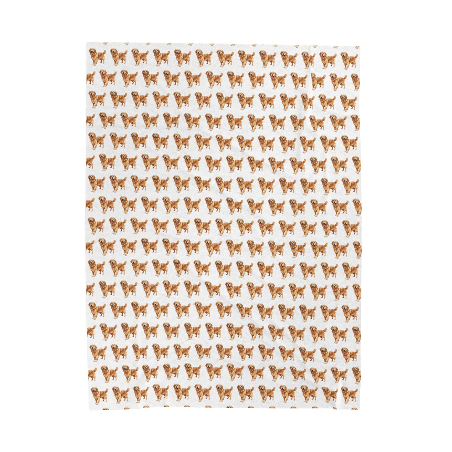 Golden Retriever Velveteen Plush Blanket (White)