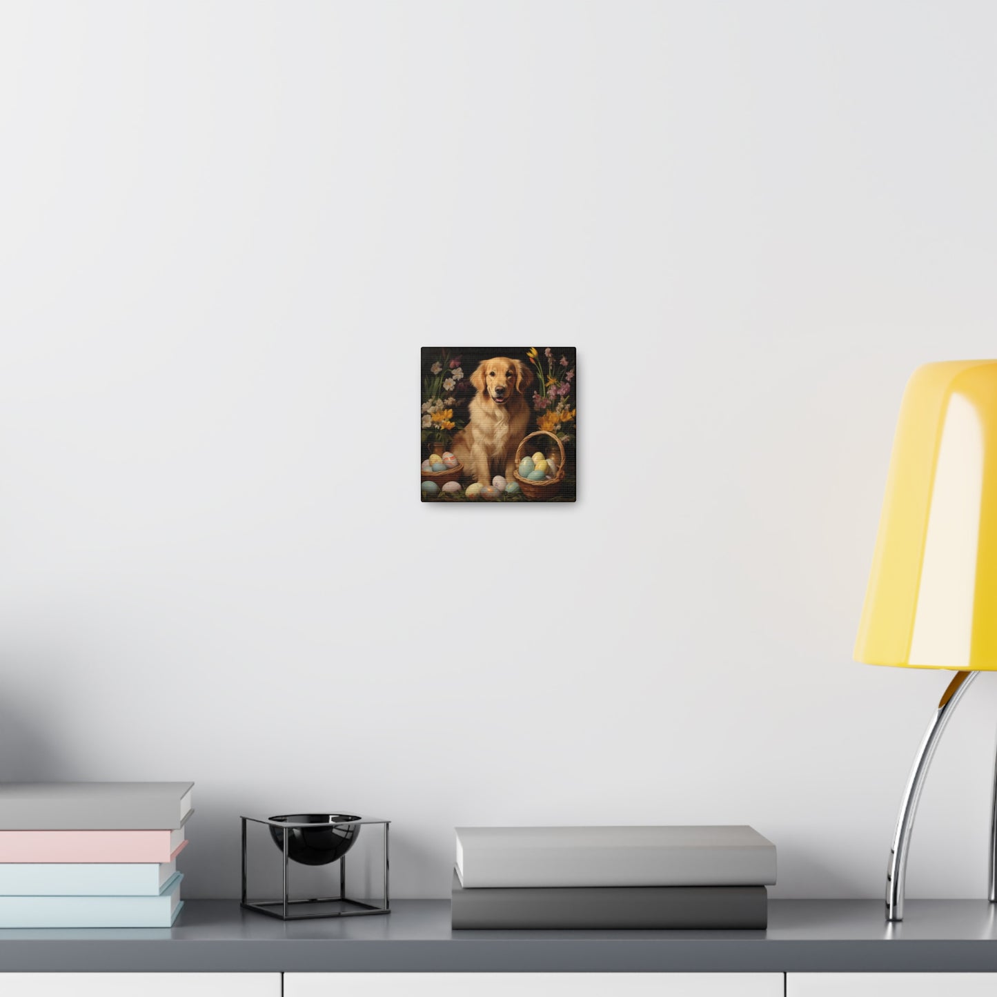Golden Retriever Easter Wall Art - Spring Print - Canvas Gallery Wraps