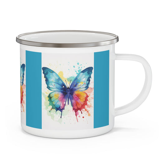Butterfly Enamel Camping Mug