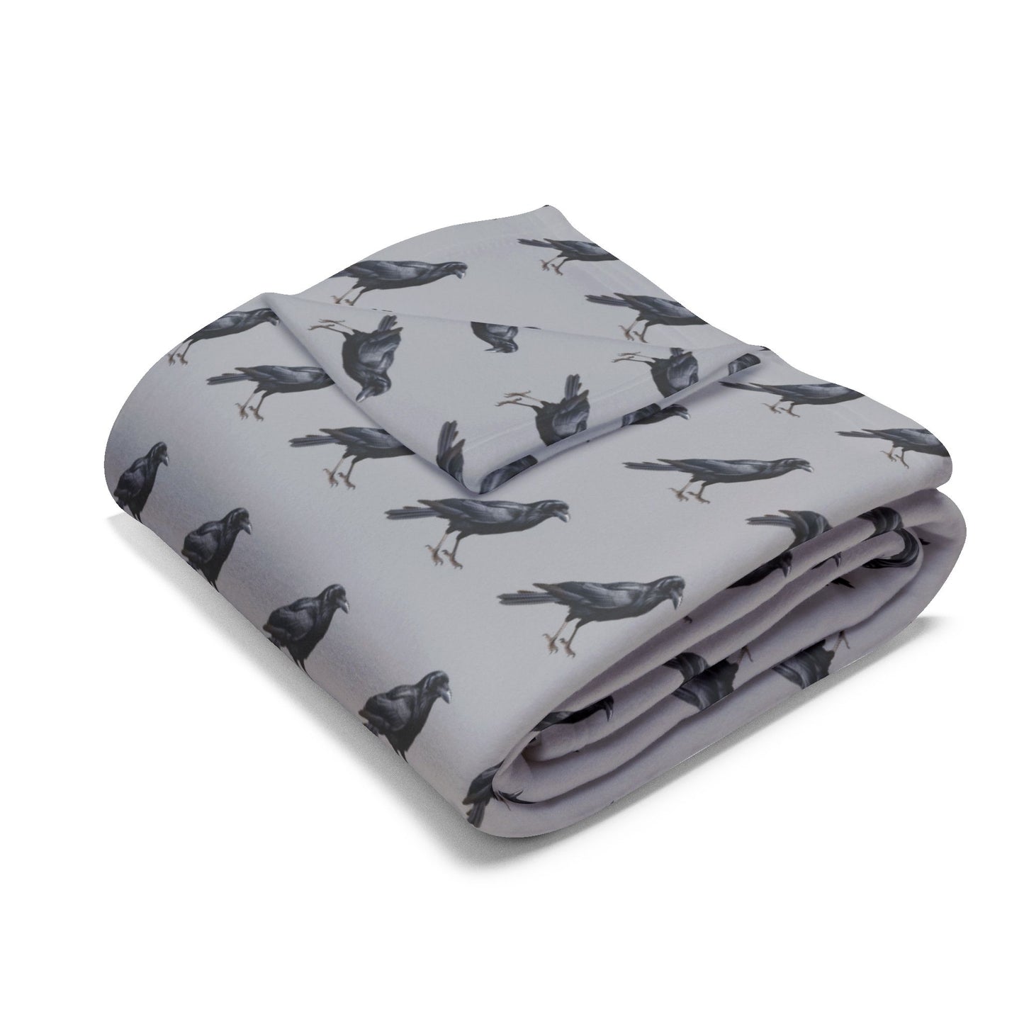 Crow Blanket | Arctic Fleece Bird Blanket | Bird Bedding | Bird Lover Gift | Throw