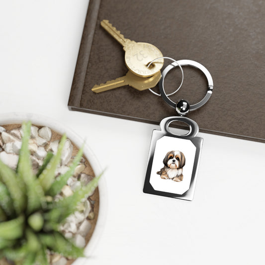 Shih Tzu Rectangle Keyring