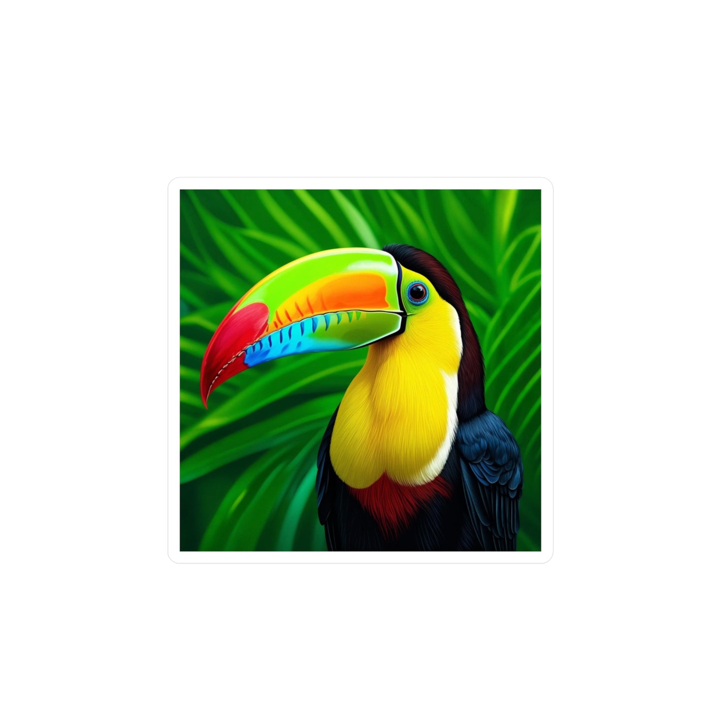Toucan Sticker, Tropical Decal, Bird Vinyl Sticker, Nature Laptop Decal, Car Decal, Water Bottle Sticker