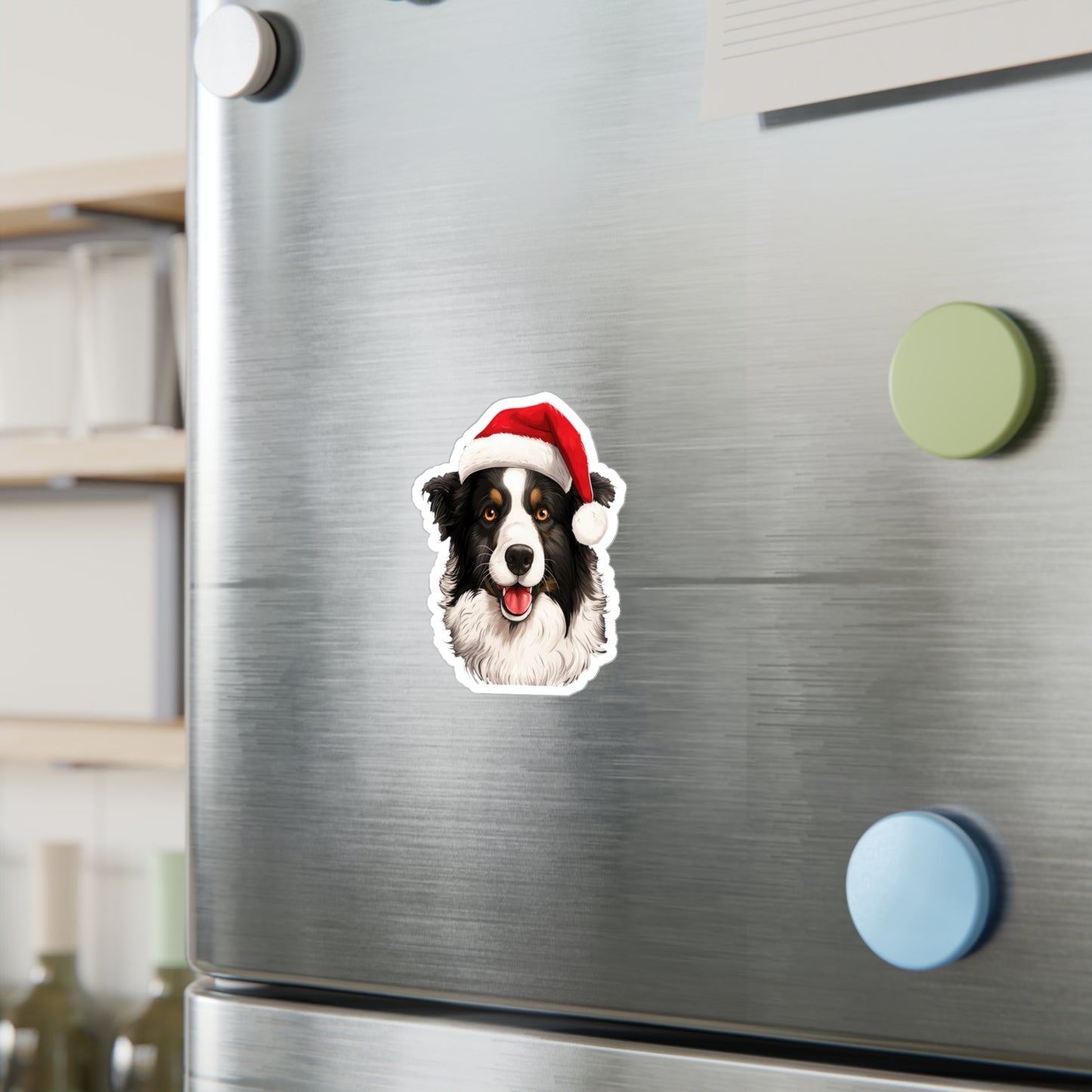 Border Collie Christmas Sticker - Kiss-Cut Vinyl Dog Decals