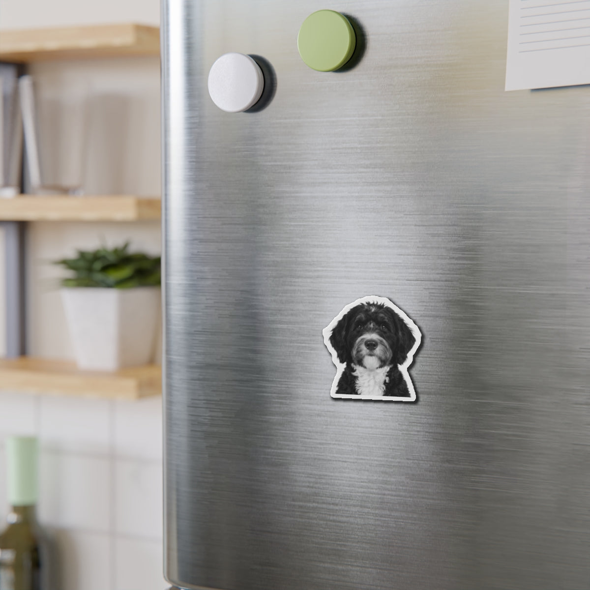 Bernedoodle Die-Cut Magnet - Bernese Mountain Dog and Poodle Mix, Cute Pet Gift, Fridge Decor, Animal Lover, Dog Mom, Puppy Art