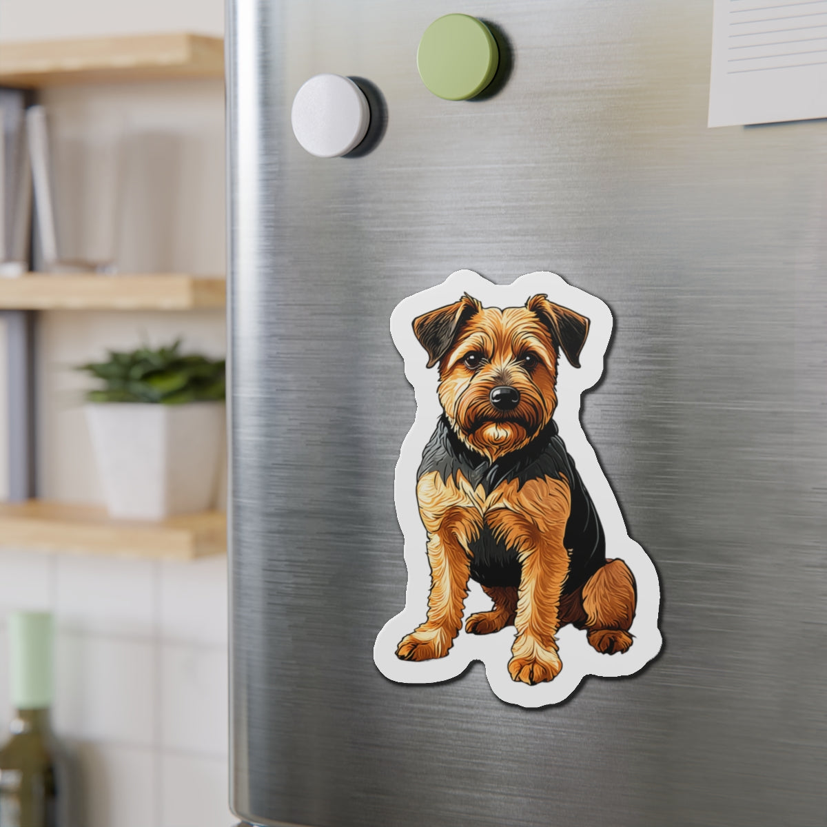 Border Terrier Die-Cut Magnet - Cute Dog Breed Refrigerator Magnet, Pet Lover Gift, Animal Decor, Fridge Decoration, Puppy Art Magnet