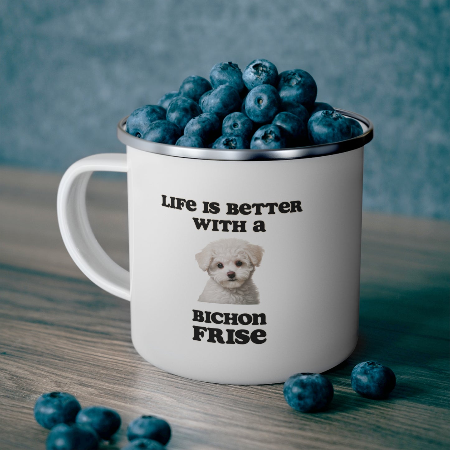 Bichon Frise Enamel Mug - Life is Better with a Bichon Frise Camping Mug