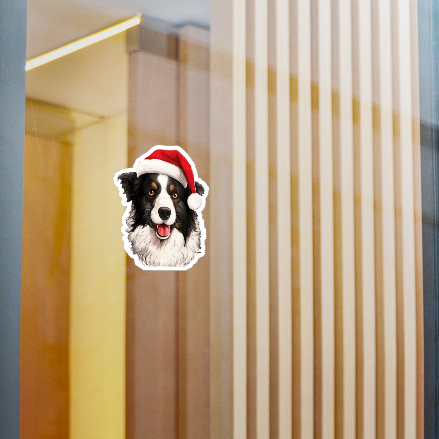 Border Collie Christmas Sticker - Kiss-Cut Vinyl Dog Decals