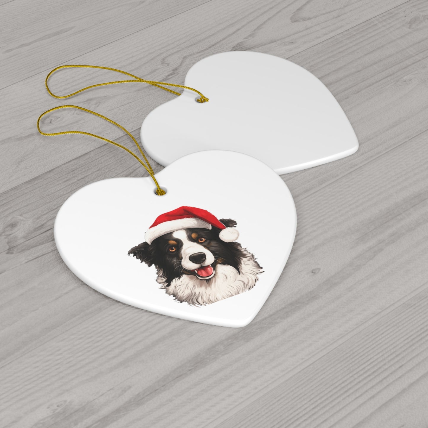 Border Collie Christmas Ornament - Ceramic