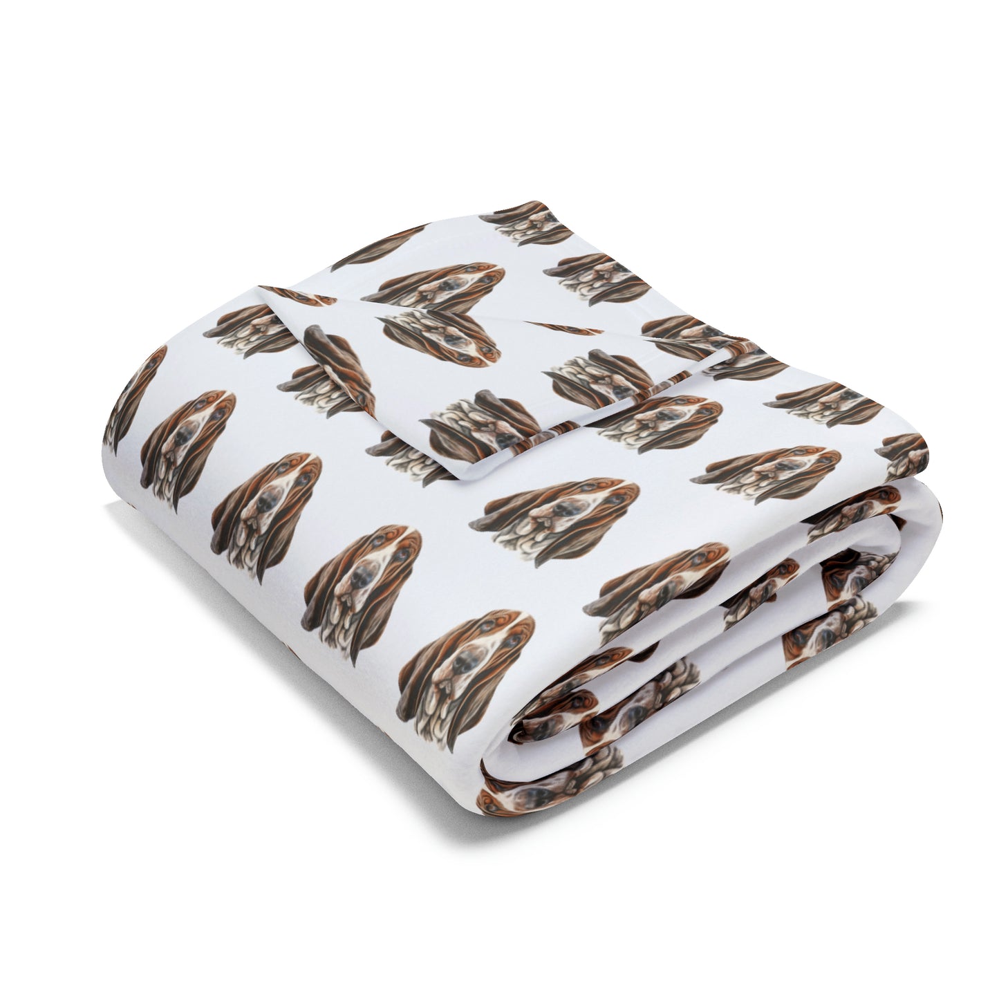 folded basset hound fleece blanket