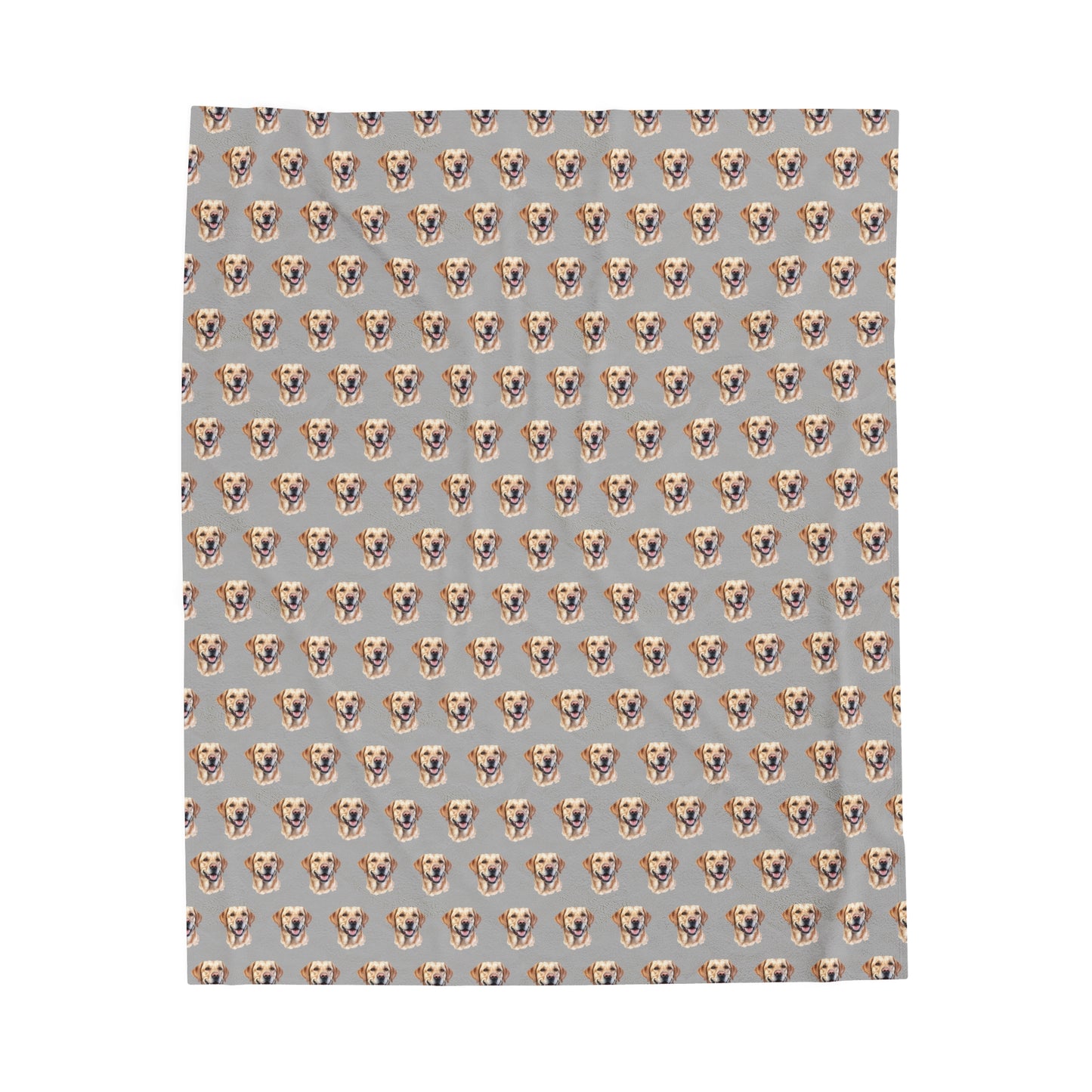 Labrador Retriever Velveteen Plush Blanket (Light Grey)