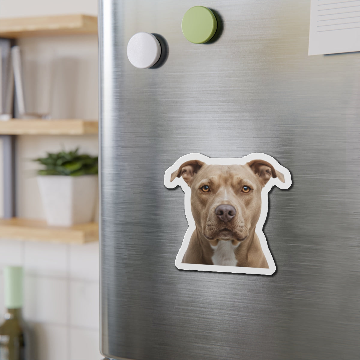 Pit Bull Die-Cut Magnet, Pet Lover Fridge Magnet, Animal Car Magnet, Cute Dog Kitchen Decor, Bull Terrier Gift