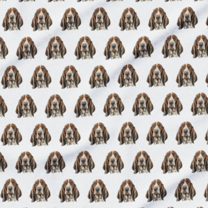 closeup of the basset hound fleece blanket