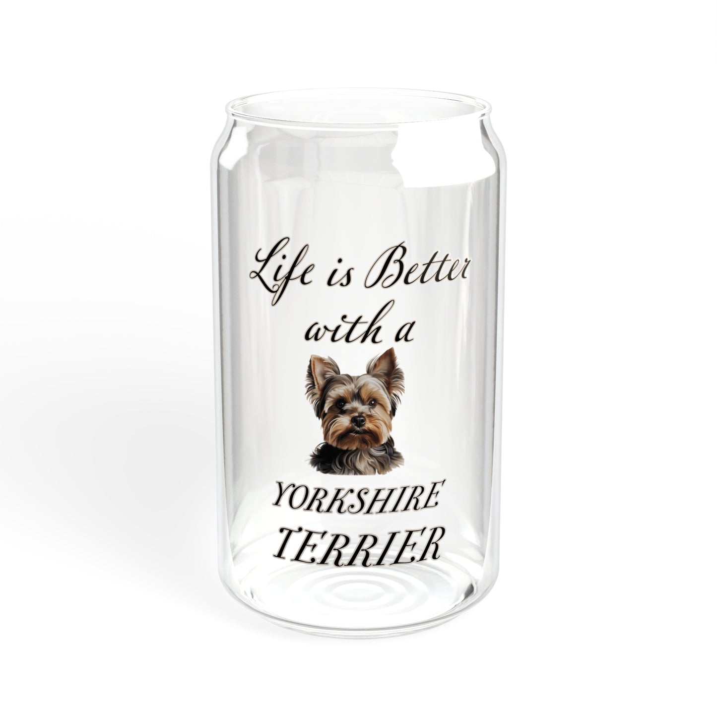 Yorkshire Terrier Sipper Glass, 16oz