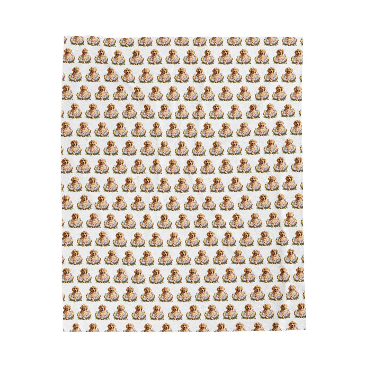 Easter Golden Retriever Blanket (Velveteen Plush)