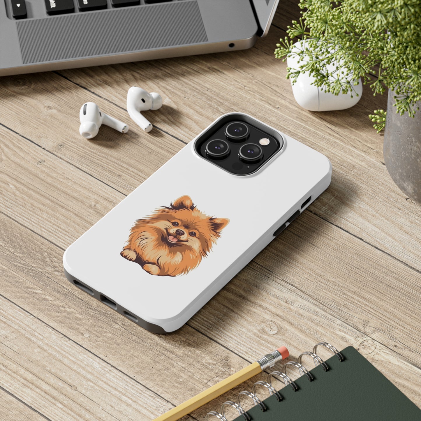 White Pomeranian Tough Phone Case