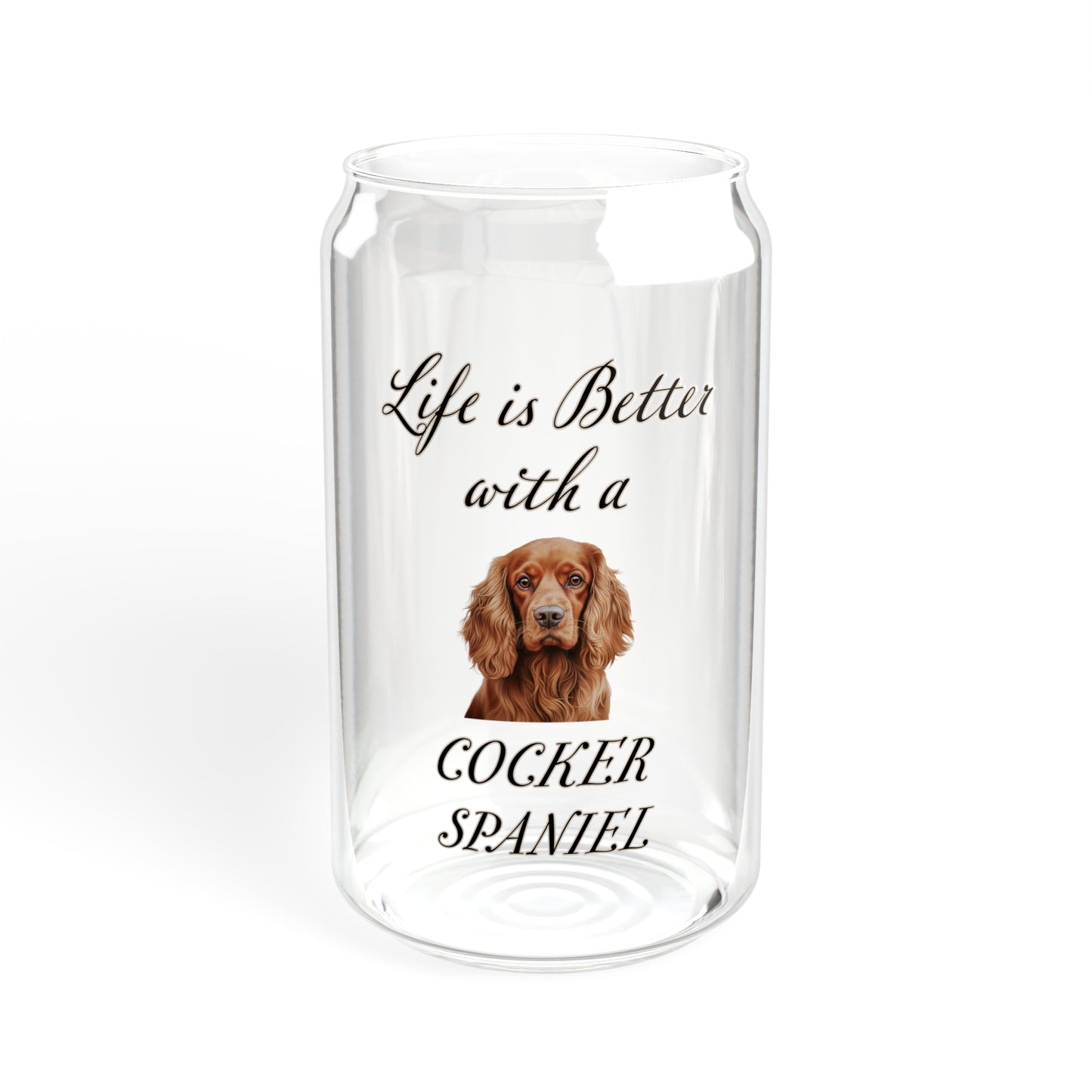 Cocker Spaniel Sipper Glass, 16oz